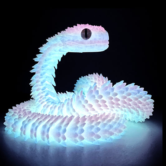 Awesome 3D Printed Snake Toys Grow in dark, Flexible 3D Printed Animal, Eco-Friendly Fidget ADHD Snake Toys, Perfect Desk Pet for Animal Collectors