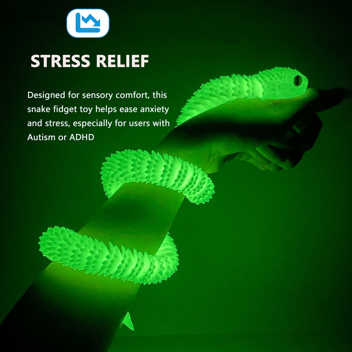 24in 3D Printed Snake Toys, Flexible 3D Printed Animal, Eco-Friendly Fidget ADHD Snake Toys, Perfect Desk Pet for Animal Collectors